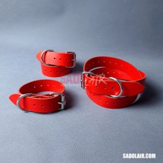 Leather Bondage Belt 40mm Red ( 50 - 120cm )