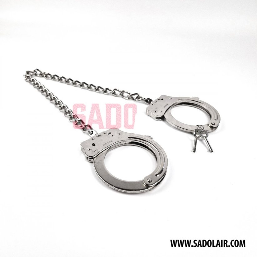 Steel police ankle cuffs