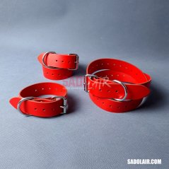 Leather Bondage Belt 40mm Red ( 50 - 120cm )