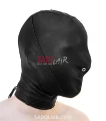 Leather hood nose holes