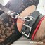 Leather Locking Padded BDSM Collar “Luxury” Red
