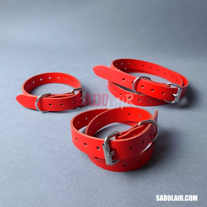 Leather Bondage Belt 25mm Red ( 50 - 120cm )