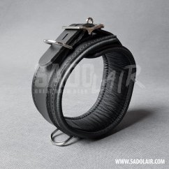 Leather Locking Padded BDSM Collar “Luxury” Black