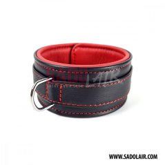 Leather padded collar “Softy” Red