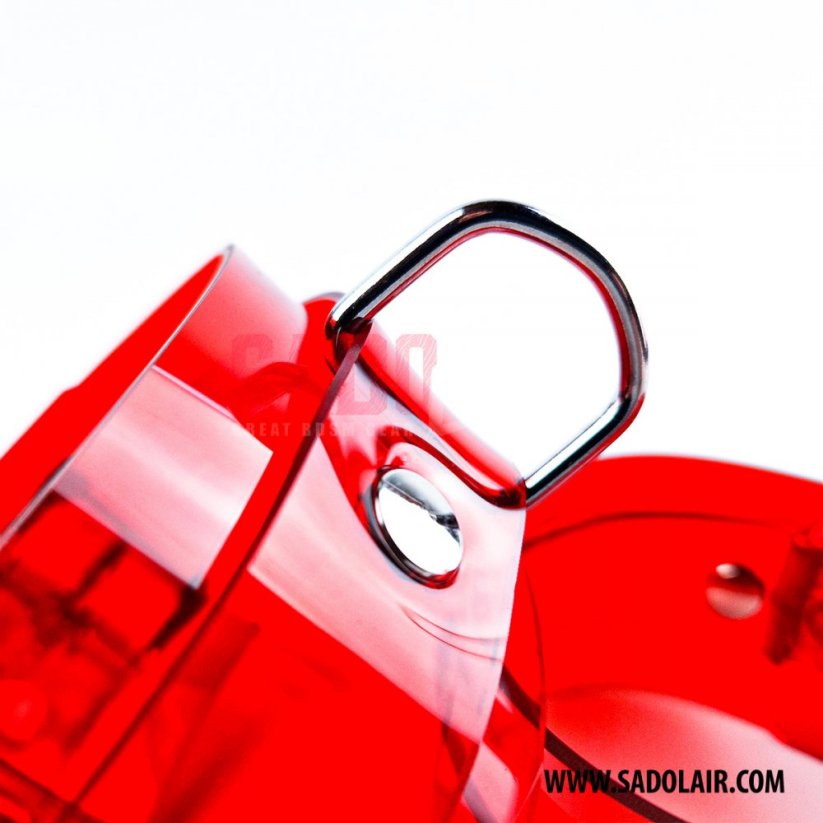 Lockable Wrist Cuffs Red PVC