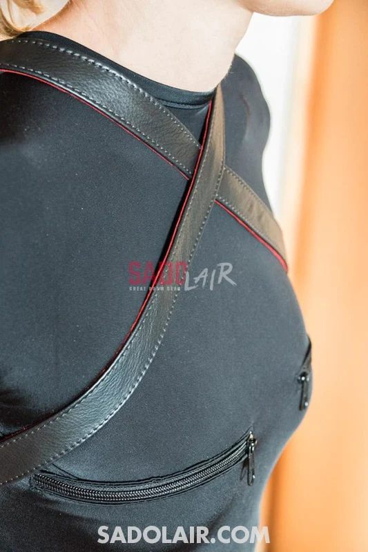 Leather armbinder with belts