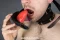 Leather gag with inner dildo