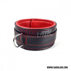 Leather padded collar “Softy” Red