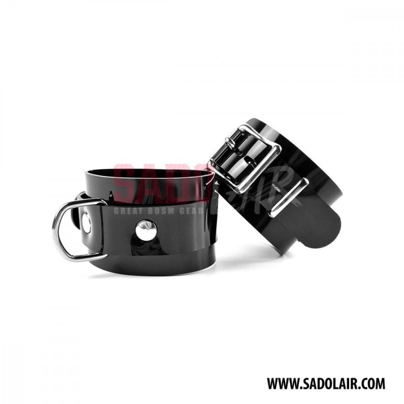 Lockable Ankle Cuffs Black PVC