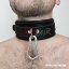 Leather Locking Padded BDSM Collar “Luxury” Black