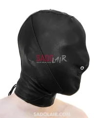 Leather hood nose holes