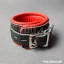 Leather Locking Padded BDSM Wrist Cuffs “Luxury” Red