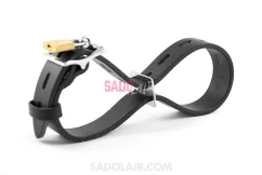 Locking leather BDSM strap cuffs